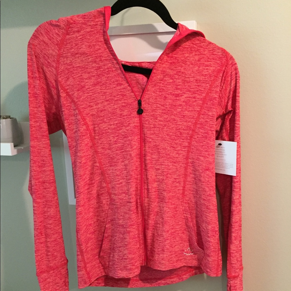 Beyond Yoga red heathered zip up jacket